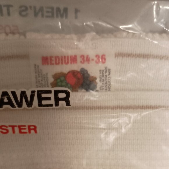 Vintage Fruit of the Loom 1 Thermal Underwear Drawer 1983  Size Medium 34-36 New - Picture 2 of 10